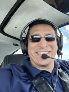 Mauricio Urquiola, Texas Top Aviation Cirrus instructor, in the cockpit