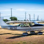 1963 Cessna 205 N8170Z parked on the ramp at Georgetown Municipal Airport KGTU