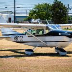 Cessna 205 N8170Z left rear quarter view showing tail and horizontal stabilizer