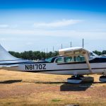 1963 Cessna 205 Super Skywagon N8170Z right side view on the ramp at KGTU