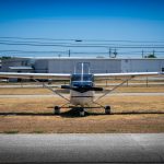 1963 Cessna 205 N8170Z front centerline view on the ramp at Georgetown Texas