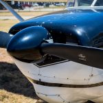Cessna 205 N8170Z propeller and engine cowling housing the 260 hp Continental IO-470-S