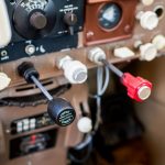 Cessna 205 N8170Z throttle, propeller and mixture engine controls