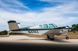 Side profile of N474Z, a 1957 Beechcraft H35 Bonanza