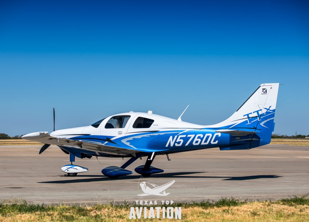 2015 Cessna TTx N576DC on the ramp, full side view showing the TTx tail marking and N-number