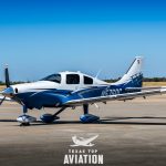 2015 Cessna TTx N576DC on the ramp, rear quarter view