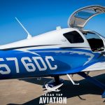 Close view of the fuselage and N576DC tail number on the 2015 Cessna TTx