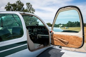 Open cabin door showing the interior of N474Z