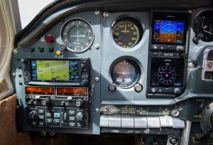 Left side of the instrument panel in N474Z showing Garmin GTN 650 and G5 displays