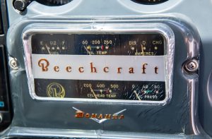 Original Beechcraft engine gauge cluster in the N474Z instrument panel