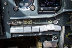 Lower panel switches and fuel gauge selector in N474Z
