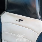 Leather seat stitching detail in 2015 Cessna TTx N576DC
