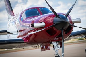Piper Meridian PA46-500TP N203AP Hartzell five-blade propeller and nose close-up