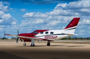 Piper Meridian PA46-500TP N203AP left rear three-quarter view