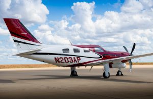 Piper Meridian PA46-500TP N203AP low right rear three-quarter view