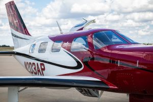 Piper Meridian PA46-500TP N203AP right side fuselage and 2026 paint